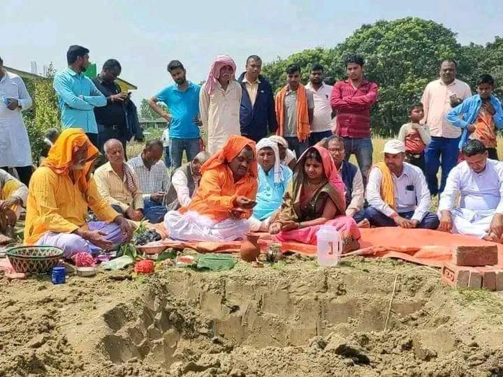 वृन्दावनको हर्षाहामा स्वास्थ्य चौकी भवनको शिलान्यास
