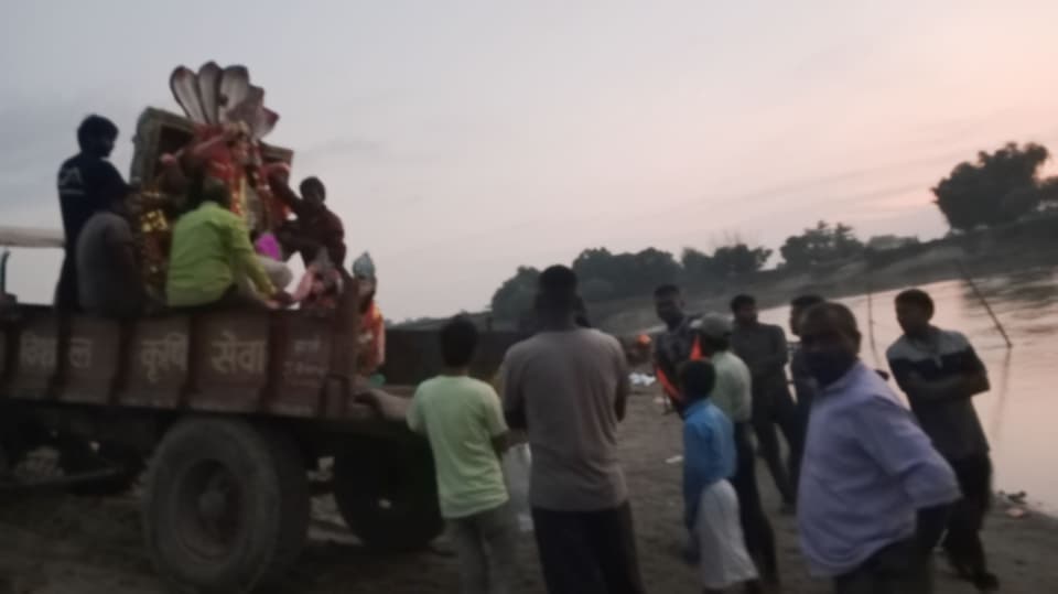 मर्चवार मा कडा सुरक्षाको साथ दुर्गामूर्ति विसर्जन आज सम्पन्न भयो ।